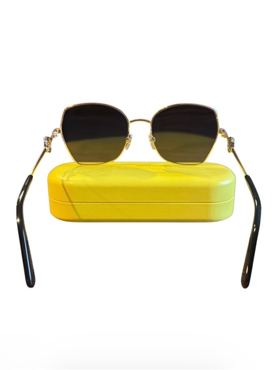 Marc Jacobs Gold Frame Sunglasses with Gradient Gray-Blue Lenses main image 5